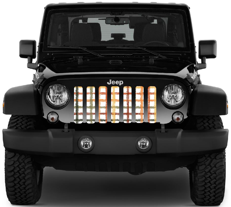 Pumpkin Plaid Grille Insert