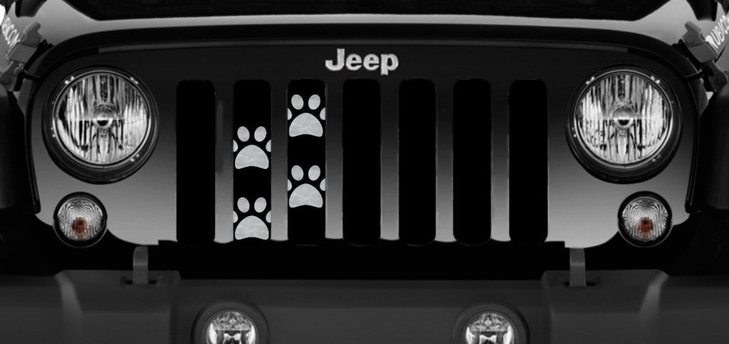 Puppy Paw Prints Gray Grille Insert