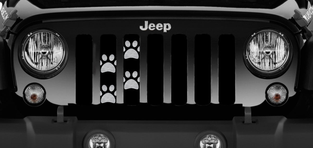 Puppy Paw Prints Gray Grille Insert