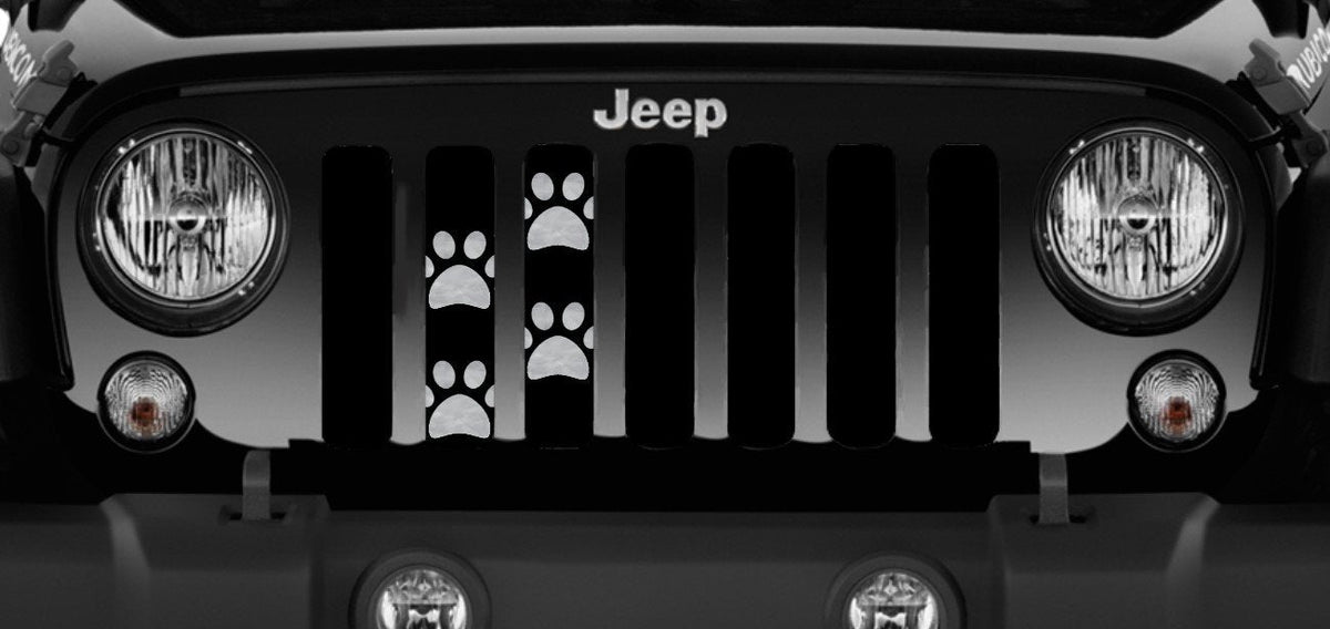 Platinum Puppy Paw Prints - Gray Grille Insert