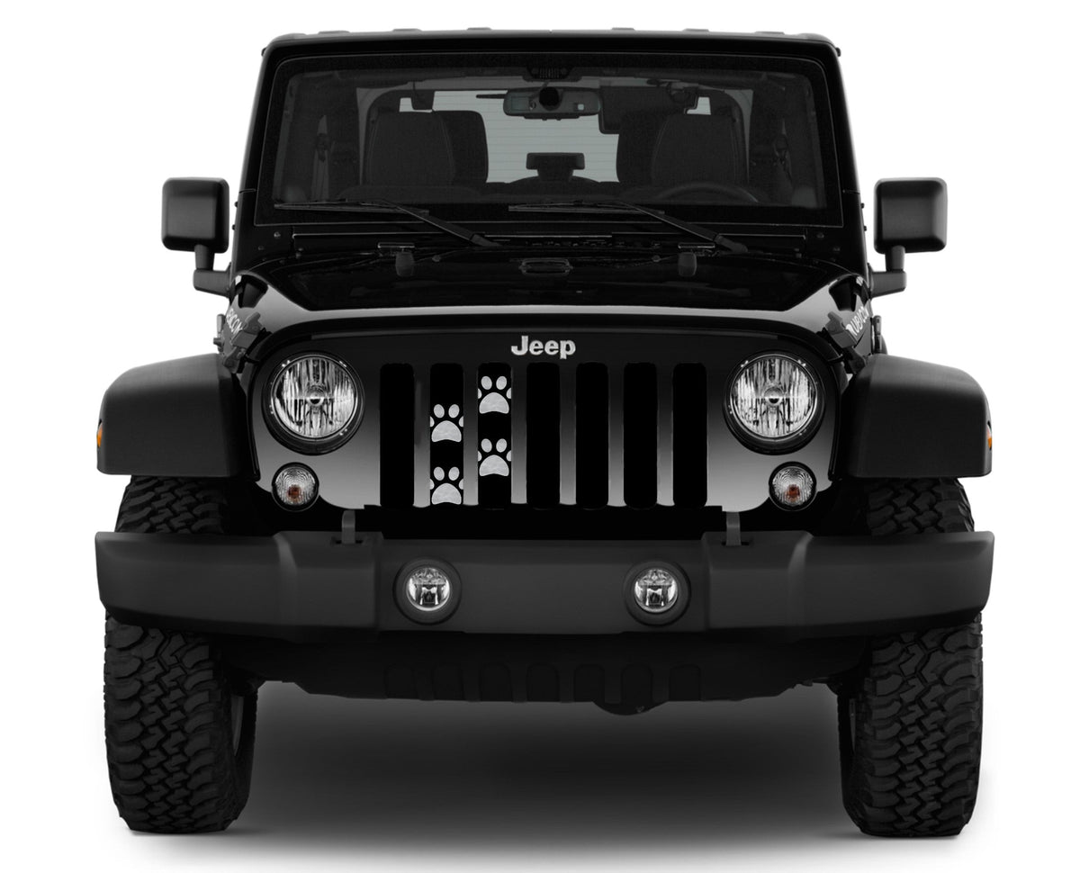 Puppy Paw Prints Gray Grille Insert