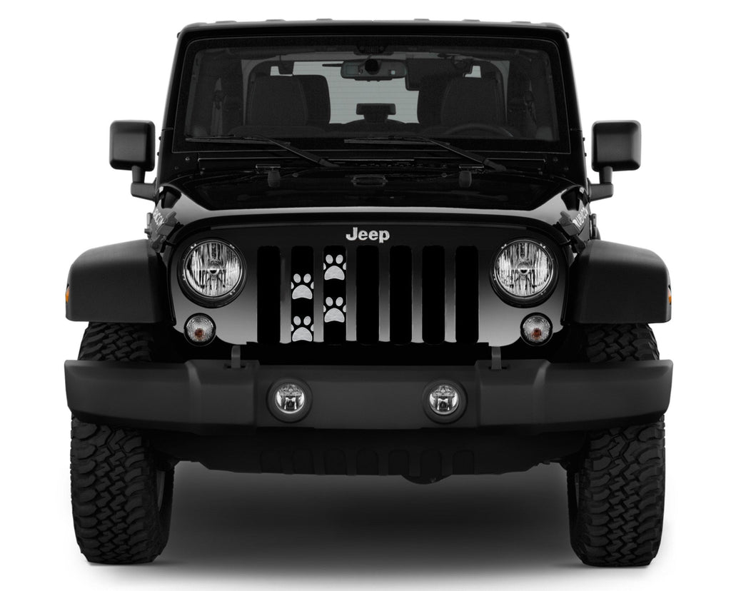 Platinum Puppy Paw Prints - Gray Grille Insert