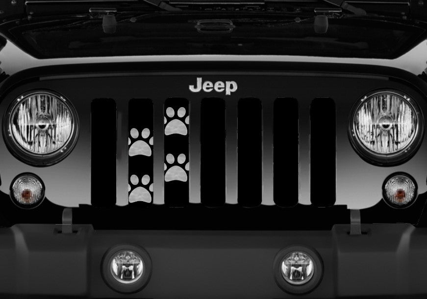 Platinum Puppy Paw Prints - Gray Grille Insert