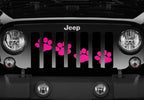 Platinum Puppy Paw Prints - Pink Diagonal Grille Insert