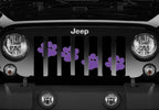Platinum Puppy Paw Prints - Purple Diagonal Grille Insert