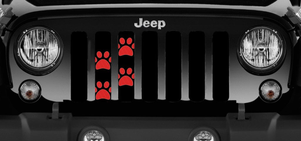 Platinum Puppy Paw Prints - Red Grille Insert