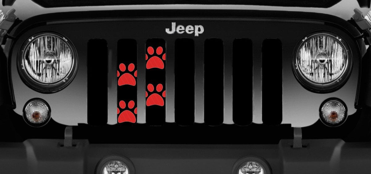 Platinum Puppy Paw Prints - Red Grille Insert