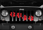 Platinum Puppy Paw Prints - Red Diagonal Grille Insert