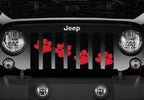 Platinum Puppy Paw Prints - Rubicon Red Diagonal Grille Insert
