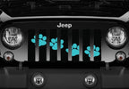 Puppy Paw Print Teal Diagonal Grille Insert