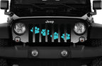 Puppy Paw Print Teal Diagonal Grille Insert