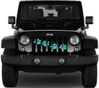 Puppy Paw Print Teal Diagonal Grille Insert