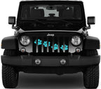 Platinum Puppy Paw Print - Teal Diagonal Grille Insert
