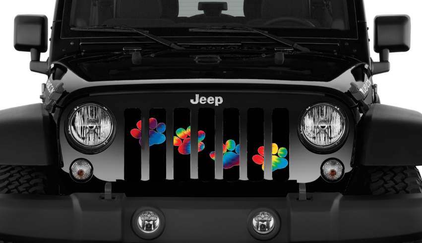 Puppy Paw Prints Tie Dye Grille Insert