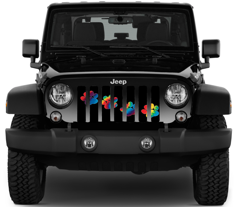 Puppy Paw Prints Tie Dye Grille Insert