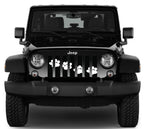Puppy Paw Prints White Diagonal Grille Insert