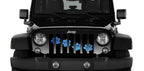 Platinum Puppy Paw Print - Blue Diagonal Grille Insert