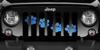 Platinum Puppy Paw Print - Blue Diagonal Grille Insert