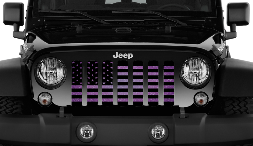 Purple Fleck American Flag Print Grille Insert