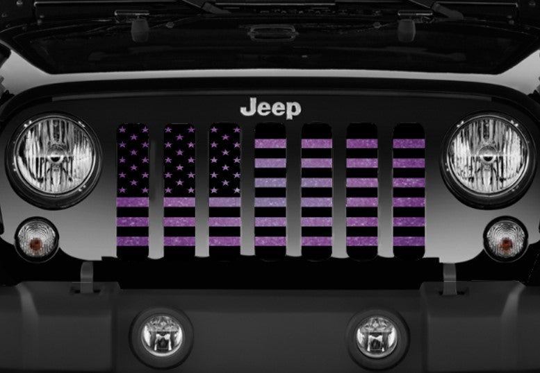 Purple Fleck American Flag Print Grille Insert