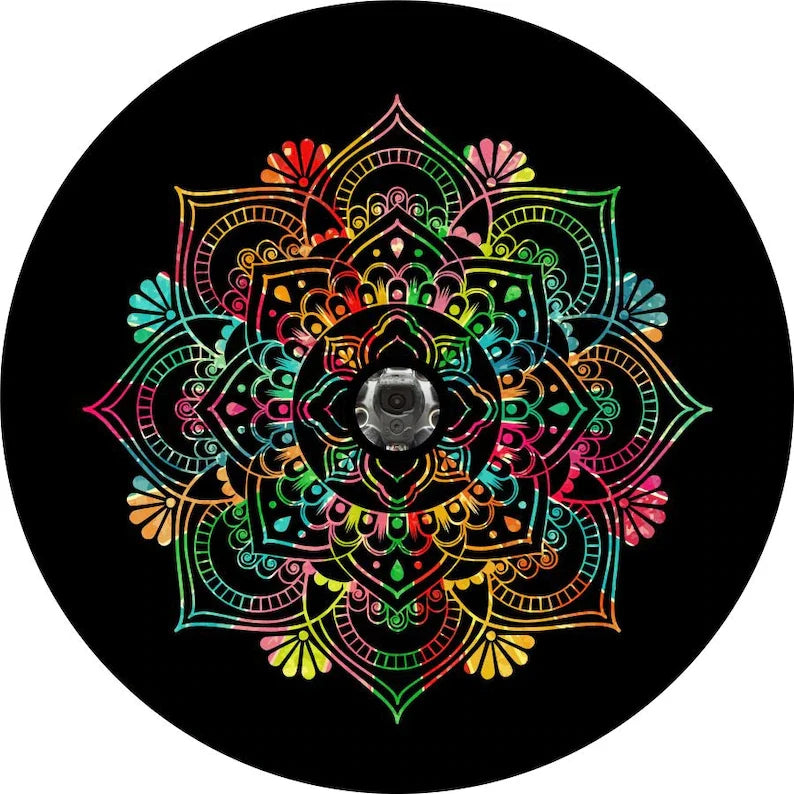 Rainbow Mandala Spare Tire Cover
