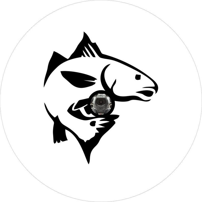 Red Fish White Spare Tire Cover