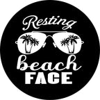 Resting Beach Face Sunglasses Spare Tire Cover