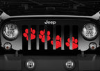 Puppy Paw Prints Red Diagonal Grille Insert
