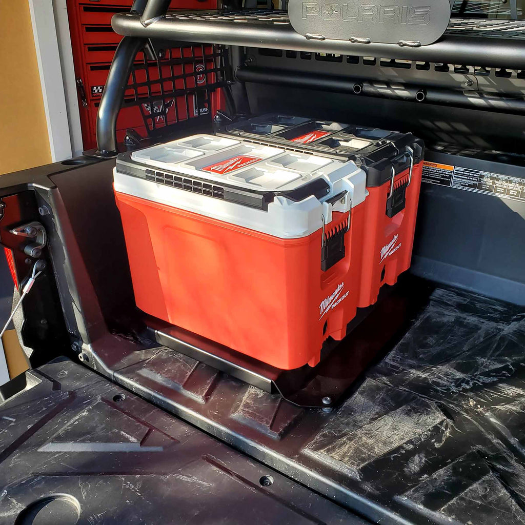 Litt Industries heavy duty milwaukee packout mount rzr general rgr driver and passenger side toolbox mount Polaris RZR General aisi cold rolled carbon steel the best toolbox mounts