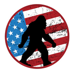 Rustic American Flag & Silhouette Of Sasquatch Spare Tire Cover