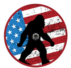 Rustic American Flag & Silhouette Of Sasquatch Spare Tire Cover