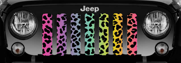 Platinum Rainbow Cheetah Print Grille Insert