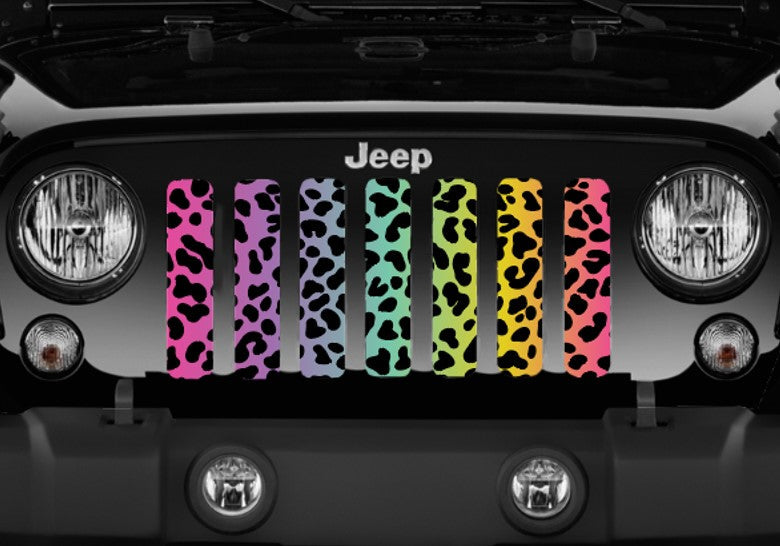 Rainbow Cheetah Print Grille Insert