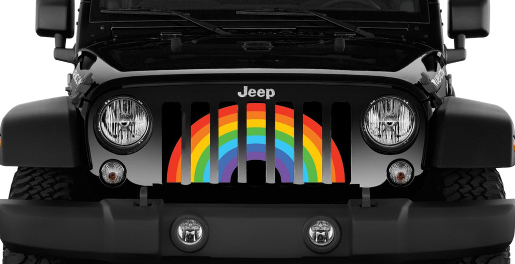 Platinum Rainbow Pride Flag Grille Insert