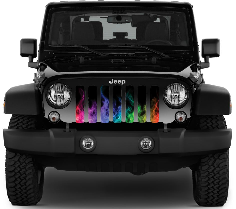 Rainbow Flames Grille Insert