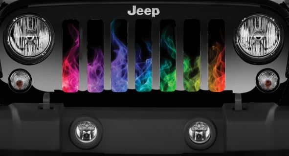 Rainbow Flames Grille Insert