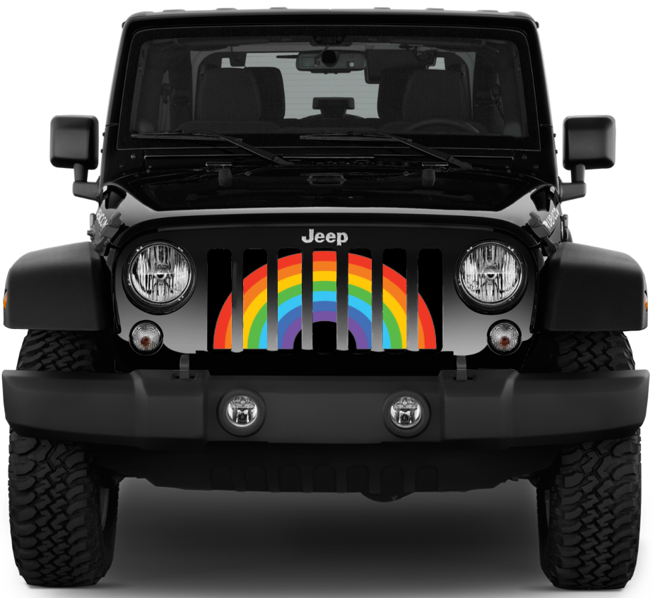 Platinum Rainbow Pride Flag Grille Insert