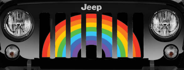 Platinum Rainbow Pride Flag Grille Insert