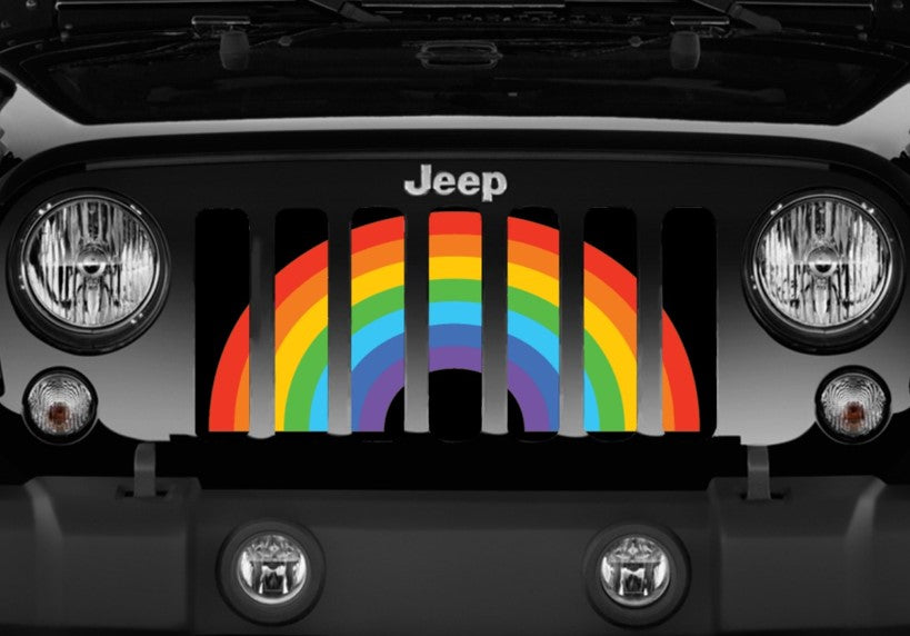 Platinum Rainbow Pride Flag Grille Insert