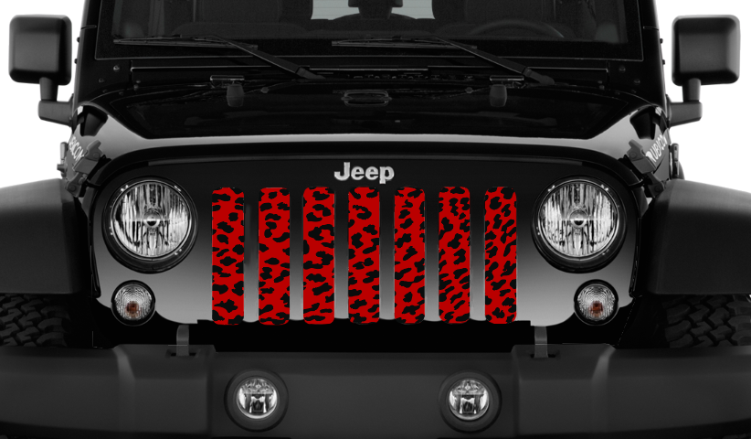 Platinum Red Cheetah Print Grille Insert