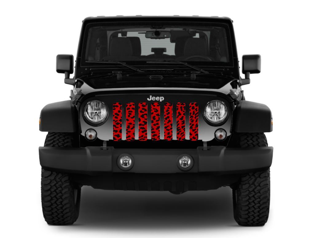 Platinum Red Cheetah Print Grille Insert