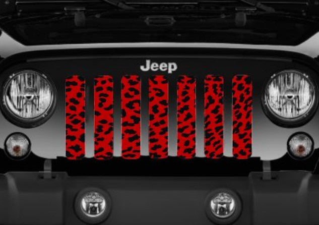 Platinum Red Cheetah Print Grille Insert