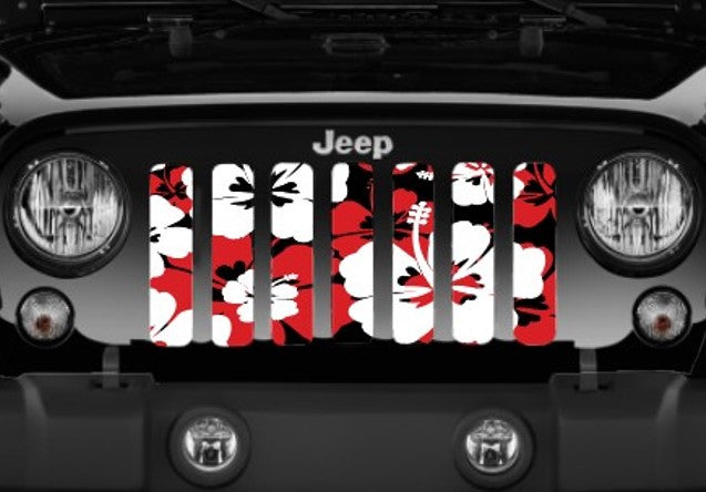 Red Hawaiian Hibiscus Grille Insert