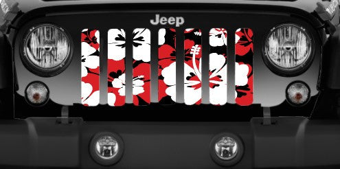 Red Hawaiian Hibiscus Grille Insert