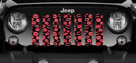 Red Lip Kisses Grille Insert