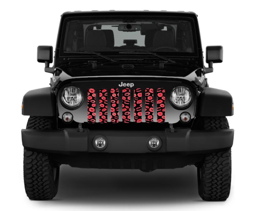 Red Lip Kisses Grille Insert