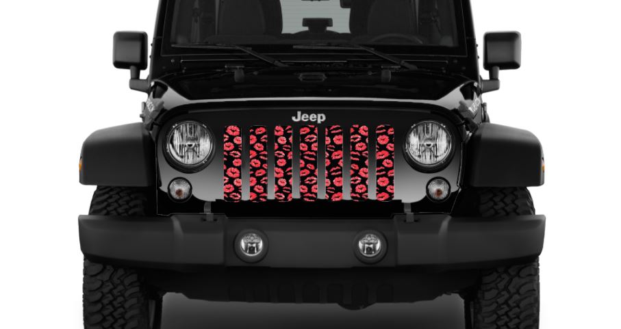 Red Lip Kisses Grille Insert