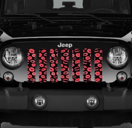 Red Lip Kisses Grille Insert