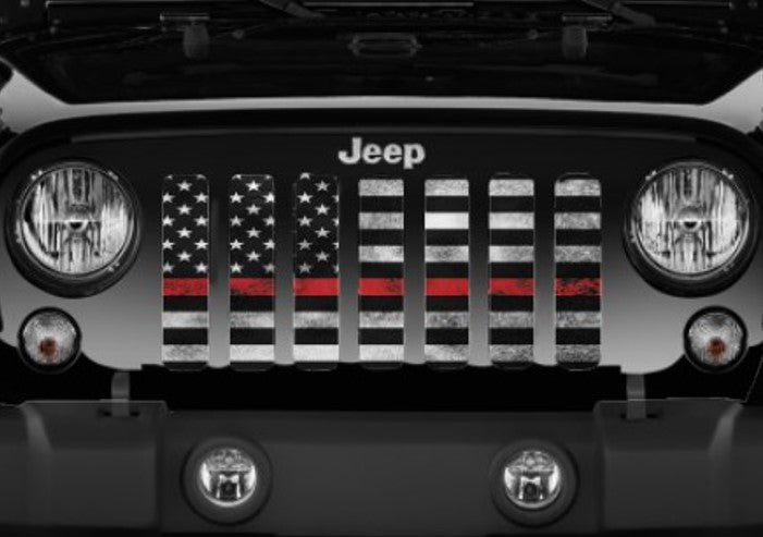 Red Steel - Thin Red Line Grille Insert for Firemen Fire Departments