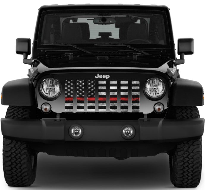 Red Steel - Thin Red Line Grille Insert for Firemen Fire Departments